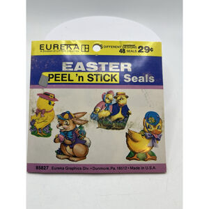 Vintage Easter Stickers/seals, Eureka Sticker Book 30 Stickers Scrapbook Craft